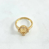 Virgin Miraculous Ring 3.9gr / Size 7 1/4 / White Zircons 18K Yellow Gold