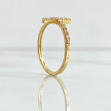 Cross Ring 1.55gr / Size 7 1/4 / White Zircons 18K Yellow Gold