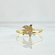 Paloma Ring 1.35gr / Size 8 / White Zircons - Black Eye 18K Yellow Gold