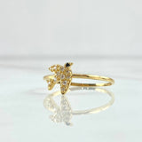Paloma Ring 1.25gr / Size 6 1/2 / White Zircons - Black Eye 18K Yellow Gold