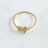 Paloma Ring 1.35gr / Size 8 / White Zircons - Black Eye 18K Yellow Gold