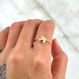Paloma Ring 1.25gr / Size 6 1/2 / White Zircons - Black Eye 18K Yellow Gold