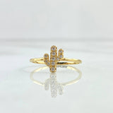 Cactuus Ring 1.15gr / Size 6 1/2 / White Zircons 18K Yellow Gold