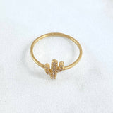 Cactuus Ring 1.15gr / Size 6 1/2 / White Zircons 18K Yellow Gold