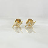 Stud Earrings Rayo 0.7gr / 9mm White Zircons Yellow Gold 18K ©