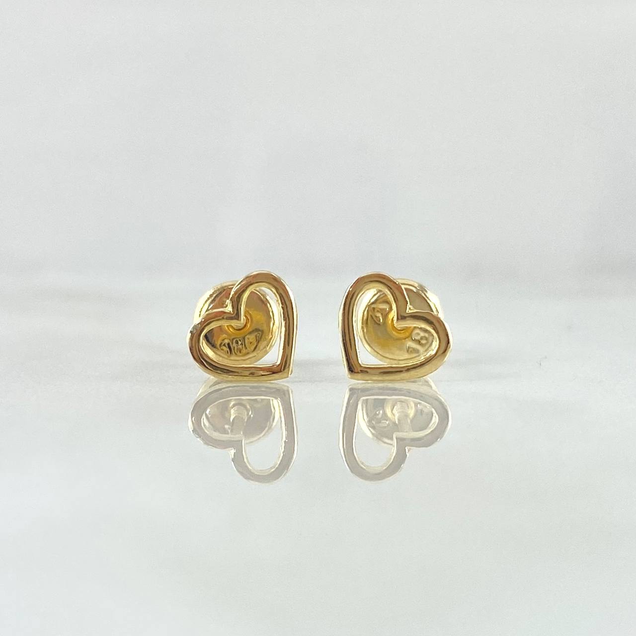 Stud Earrings Heart Silhouette Polished 0.7gr / 6.3mm 18K Yellow Gold ©