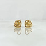 Topos Corazon Silueta Lisa 0.65gr / 6.3mm Oro Amarillo 18K ©