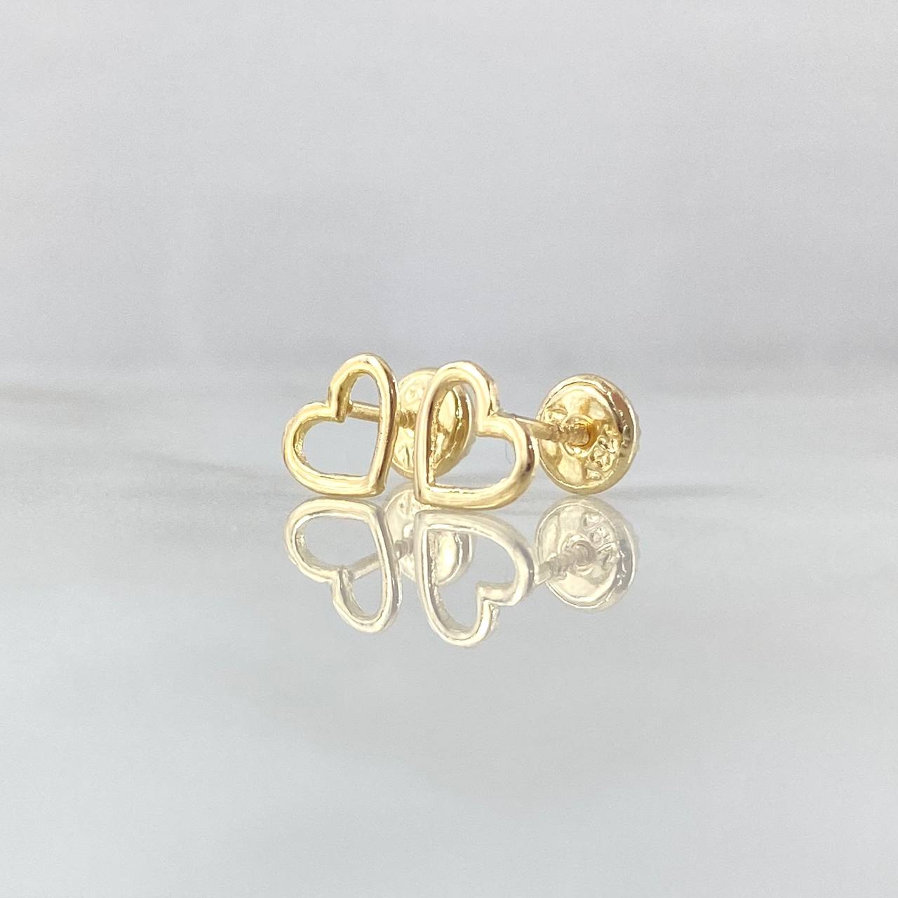 Stud Earrings Heart Silhouette Polished 0.7gr / 6.3mm 18K Yellow Gold ©