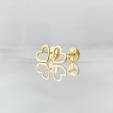 Stud Earrings Heart Silhouette Polished 0.7gr / 6.3mm 18K Yellow Gold ©
