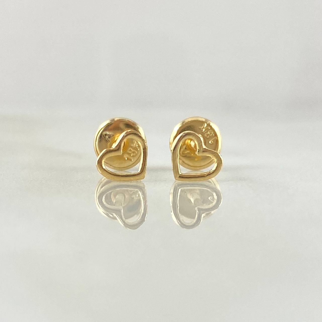 Heart Silhouette Stud Earrings 0.45gr / 4.6mm 18K Yellow Gold
