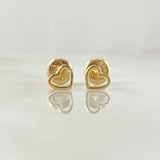 Heart Silhouette Stud Earrings 0.45gr / 4.6mm 18K Yellow Gold