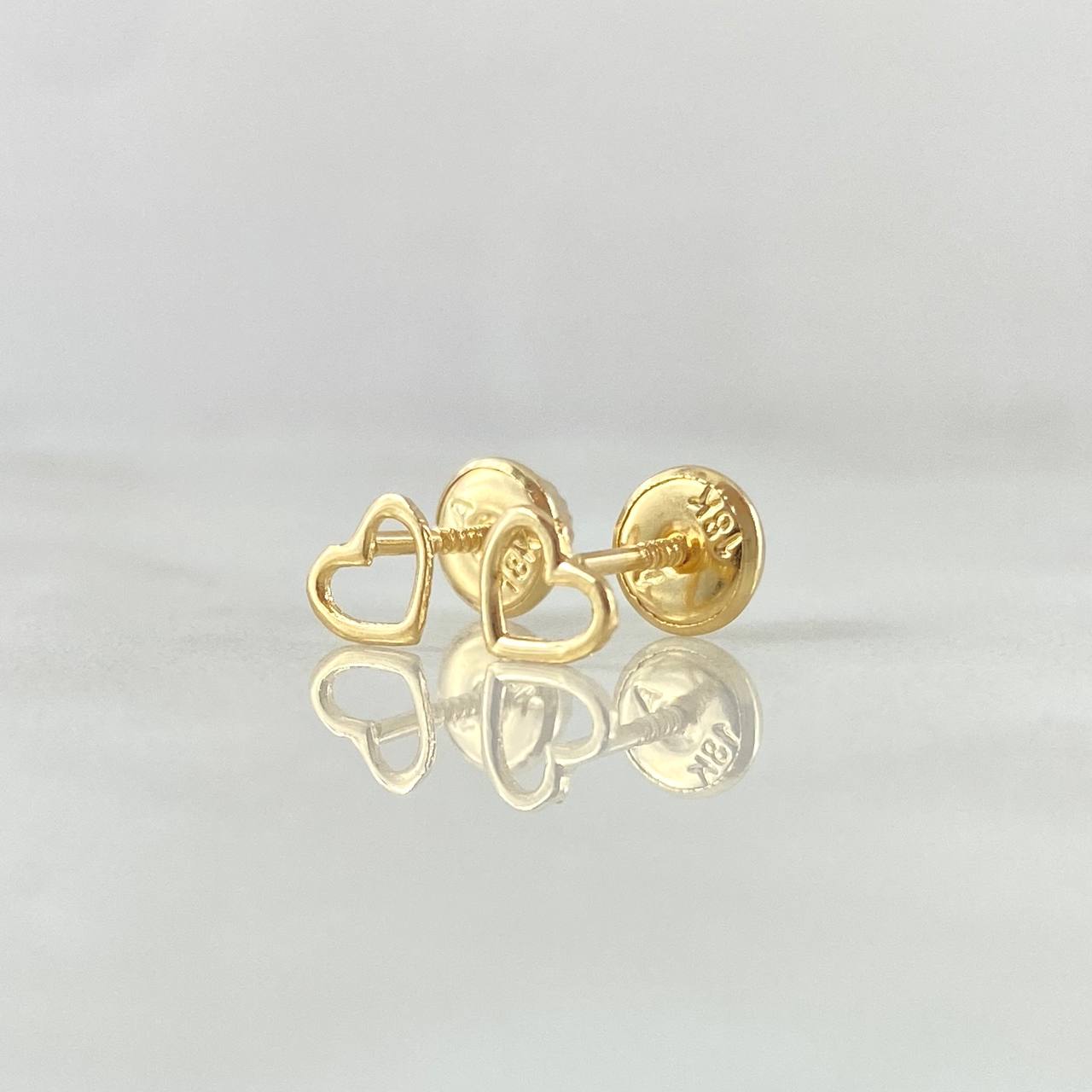 Heart Silhouette Stud Earrings 0.45gr / 4.6mm 18K Yellow Gold