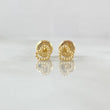 Stud Earrings Heart Silhouette Edged 0.6gr / 4.3mm Yellow Gold 18K