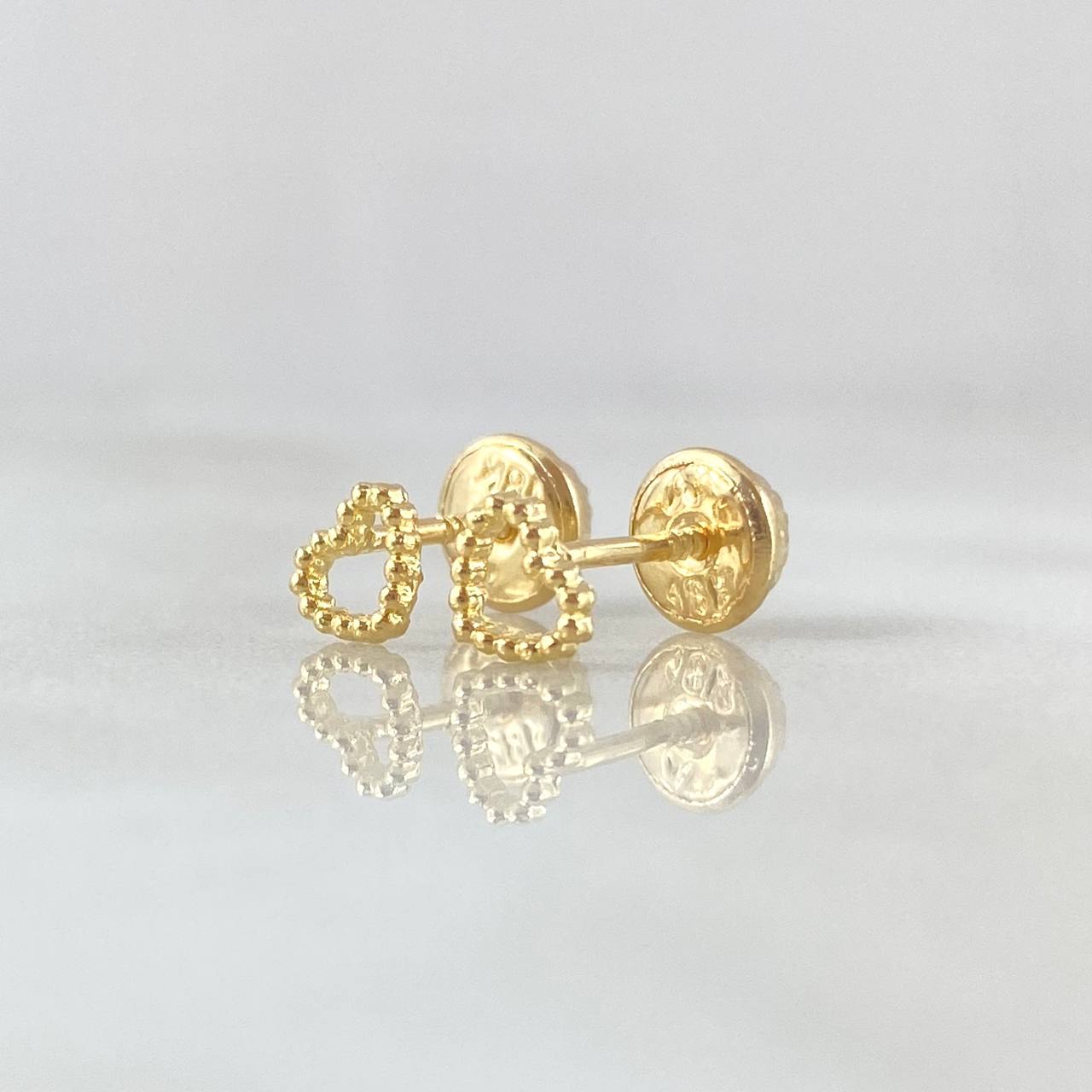 Topos Corazon Silueta 0.6gr / 4mm Bordeado Oro Amarillo 18K