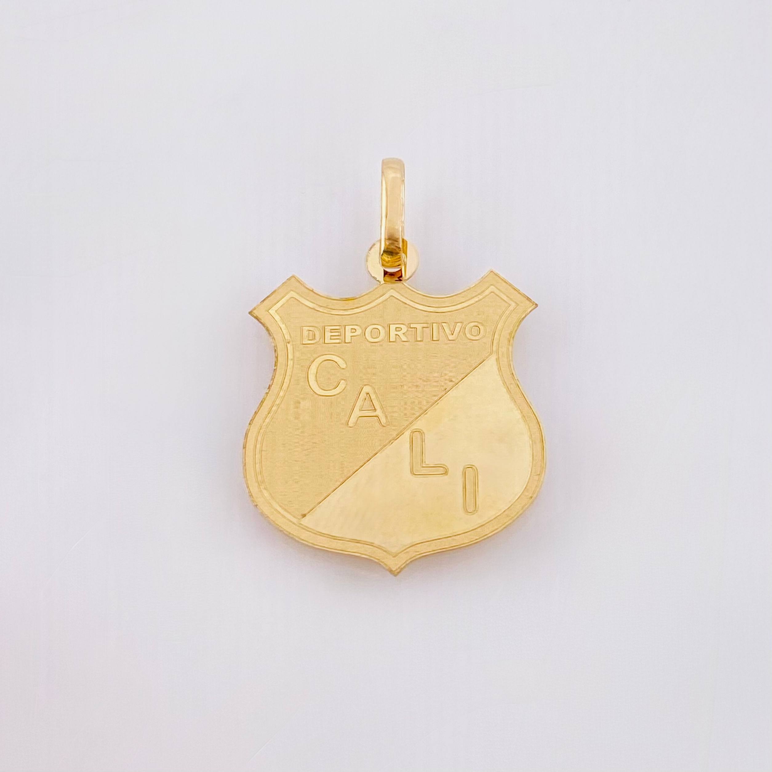 Deportivo Cali Shield Pendant 1.35gr / 1 in / Yellow Gold 18K