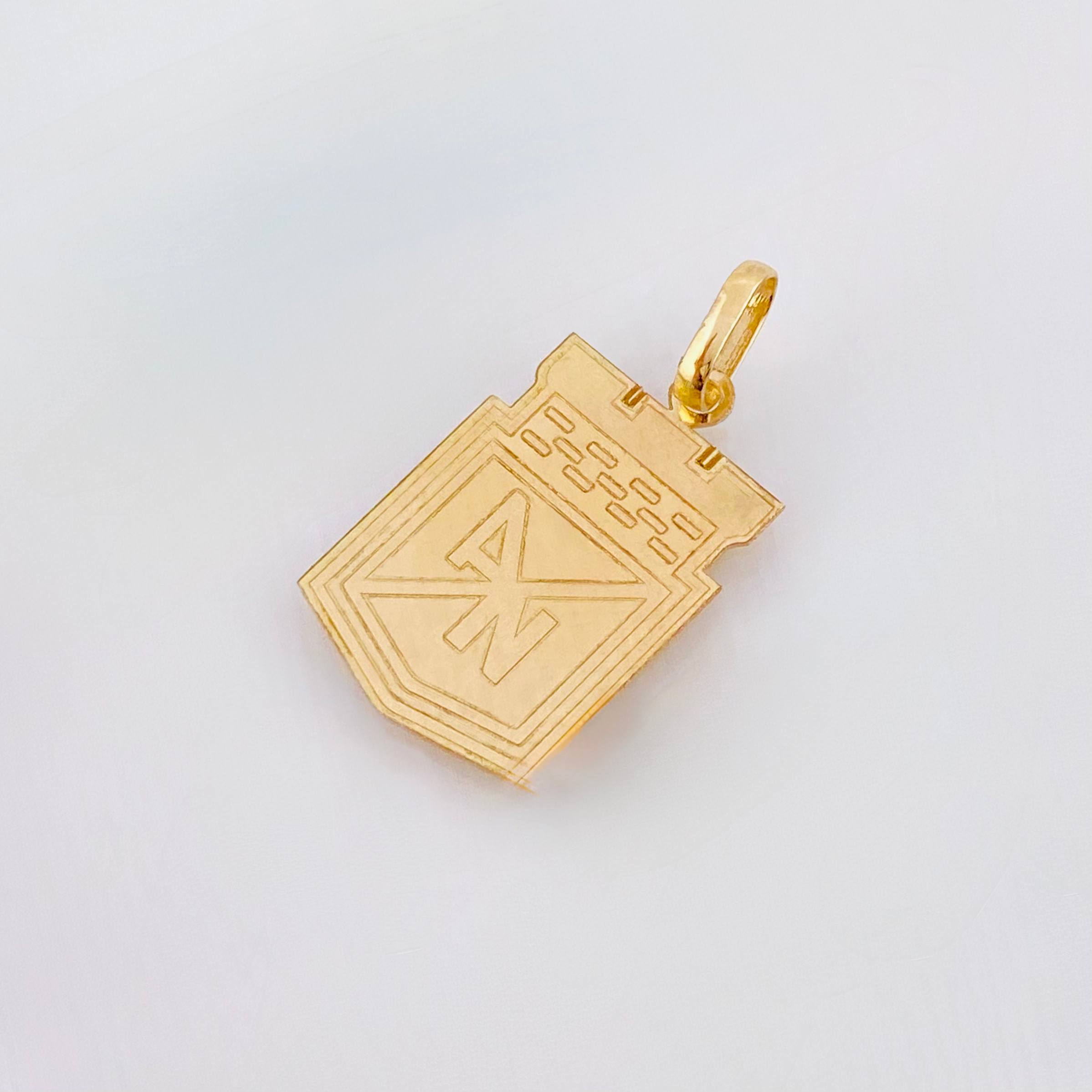 Dije Escudo Atletico Nacional 1.25gr / 1 in / Oro Amarillo 18K