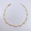 Bracelet Wheat 1.8gr / 7.7in / 3mm Beads Diamond Cut 18K Gold $