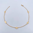 Rombos Ankle Bracelet Aro Seguido 2.1gr / 25.8cm / 1.6mm Diamond Cut 18K Yellow Gold &