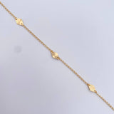 Rombos Ankle Bracelet Aro Seguido 2.1gr / 25.8cm / 1.6mm Diamond Cut 18K Yellow Gold &