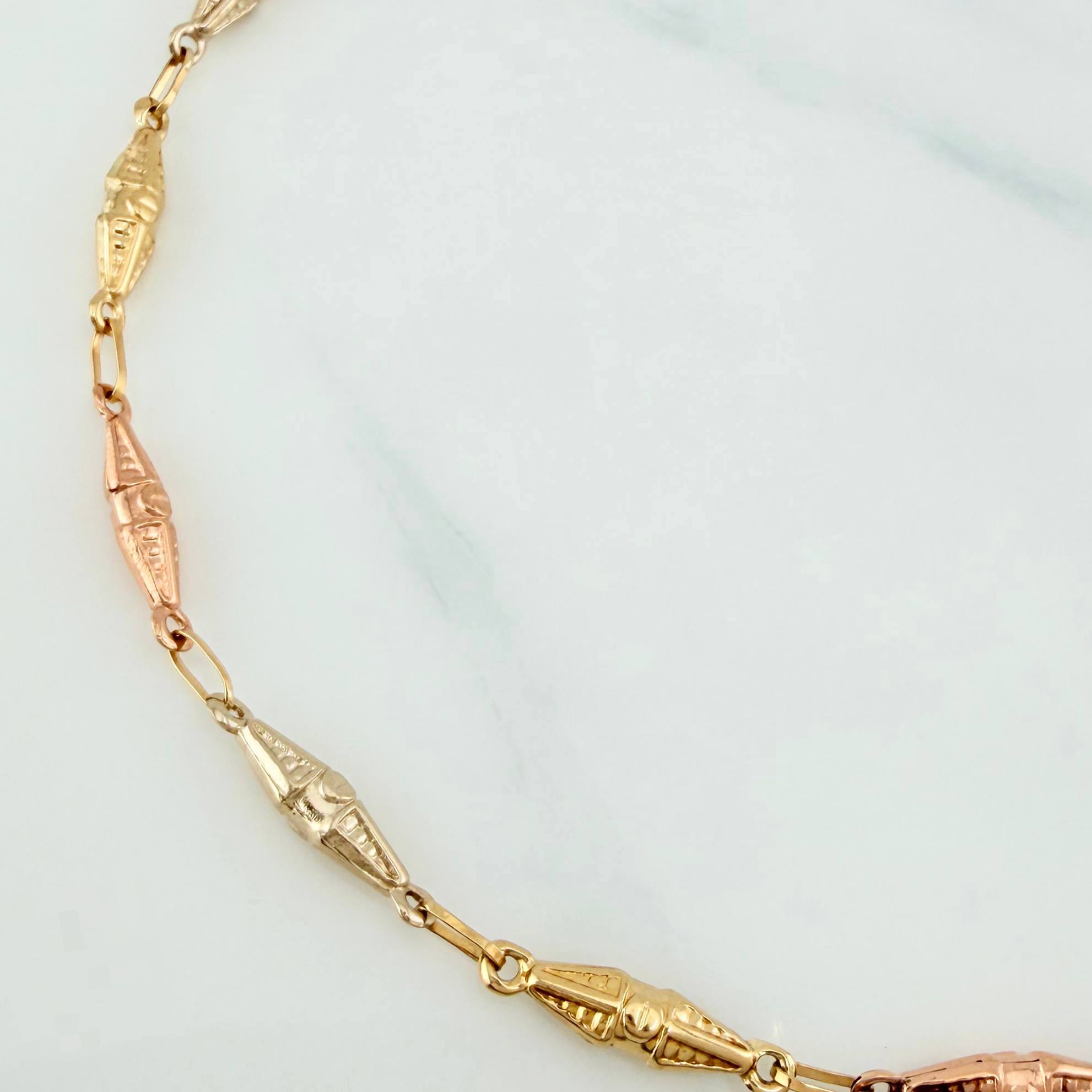Rustic Dubai Anklet 3.35 g / 9 3/4 in / 3 mm Three Golds 18K