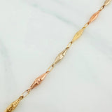 Rustic Dubai Anklet 3.35 g / 9 3/4 in / 3 mm Three Golds 18K