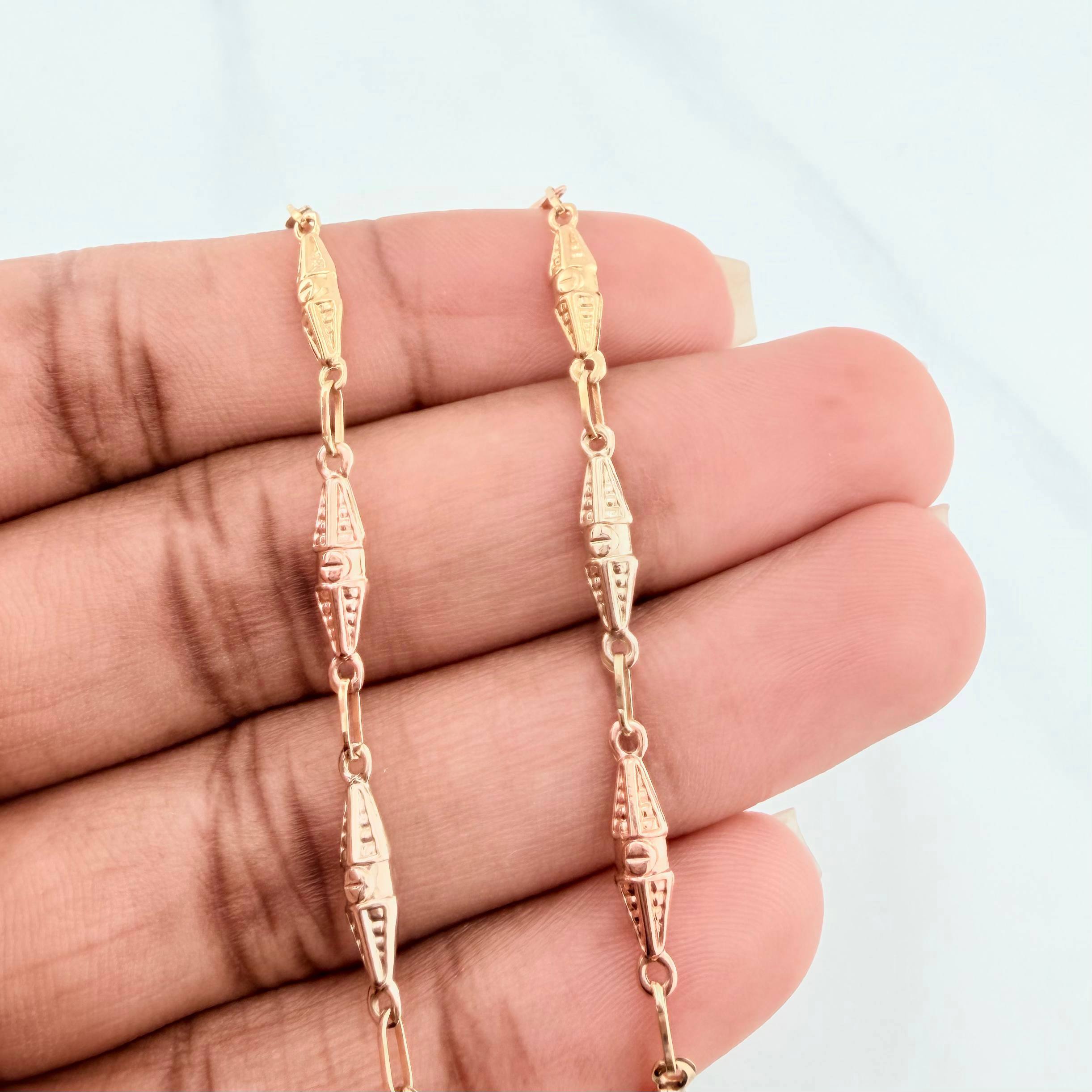 Rustic Dubai Anklet 3.35 g / 9 3/4 in / 3 mm Three Golds 18K