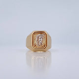 Christ Face Ring 4.35gr / Size 11 / Two-tone Yellow and White Gold 18K &
