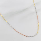 Mirror Flower Chain 0.7 g / 17 3/4 in / 1.2 mm Three Golds 18K