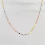Mirror Flower Chain 0.7 g / 17 3/4 in / 1.2 mm Three Golds 18K