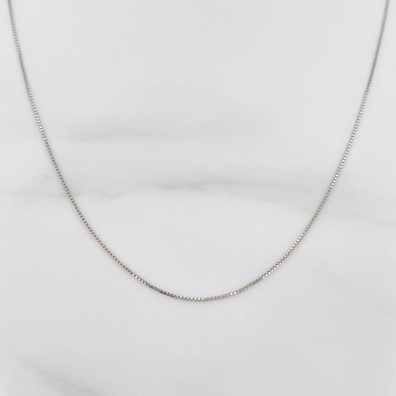 Cadena Veneciana 1.4g / 50cm / 0.5mm Oro Blanco 18K
