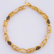 Rustic Concave Bracelet Garnet 15.55 g / 7 3/4 in / 5.4 mm Yellow Gold 18K