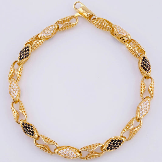 Pulso Rustico Granada Concavo 15.55 g / 7 3/4 in / 5.4 mm Oro Amarillo 18K