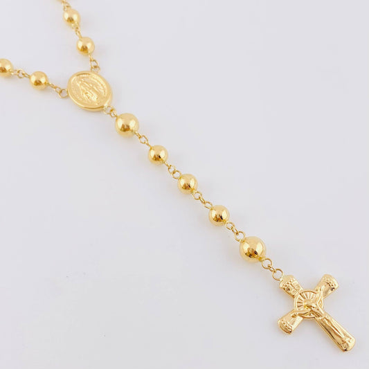 Rosario Virgen Milagrosa Cruz Cristo 12.95 g / 15 3/4 in / 4.8 mm Oro Amarillo 18K