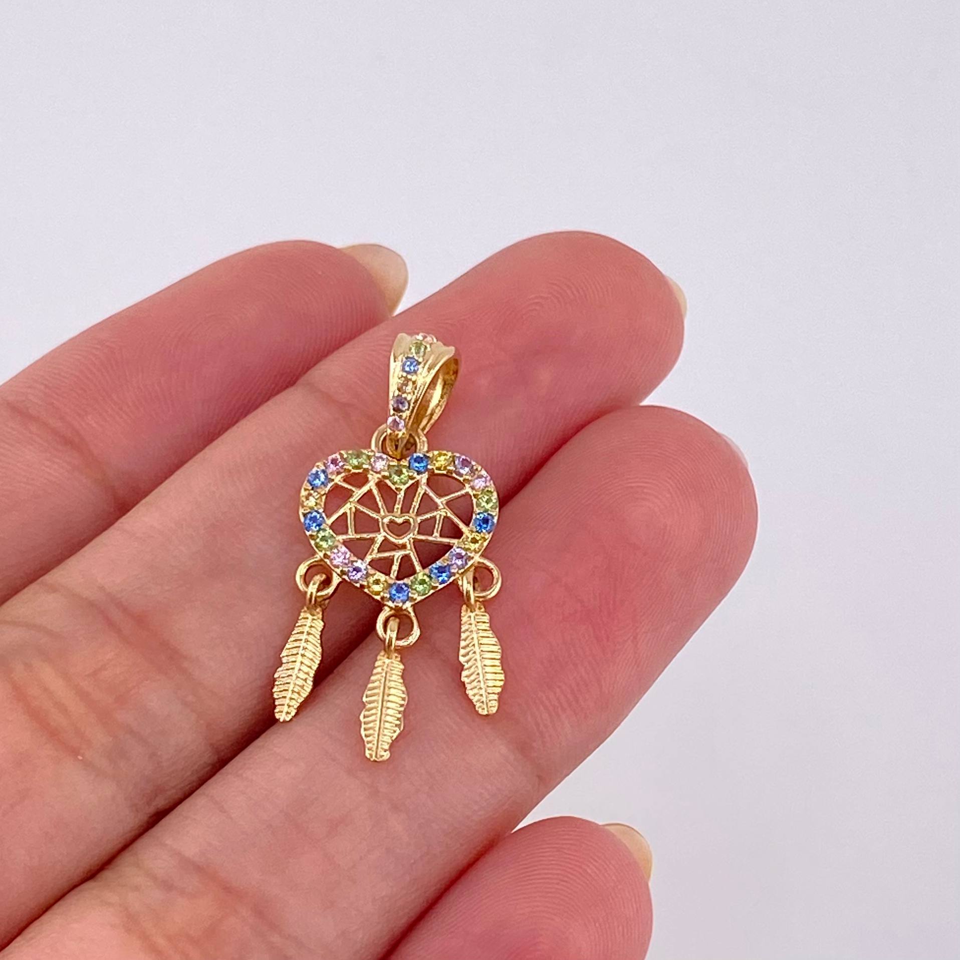 Dije Atrapasueños Multicolor 1.55 g / 1 in Oro Amarillo 18K