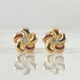 Stud Earrings Flower Helix 0.7gr / Three 18K Golds