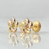 Stud Earrings Flower Helix 0.7gr / Three 18K Golds