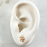 Stud Earrings Flower Helix 0.7gr / Three 18K Golds ©