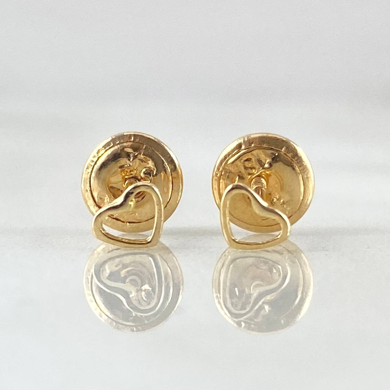 Stud Earrings Heart 0.45gr / 18K Yellow Gold *