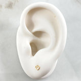 Heart Silhouette Stud Earrings 0.4gr / 18K Yellow Gold !