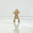 Dije Letra A Corona 1.4gr / 2.5cm / Circones Blancos Oro Amarillo 18K