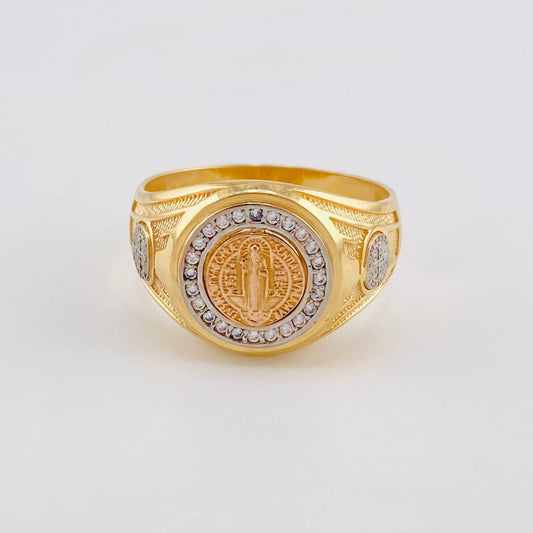 Anillo San Benito 6.1 g / T9 1/2 Tres Oros 18K