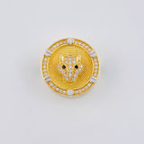 Herraje Tambor Cara De Pantera 5.35 g / 3/4 in Dos Oros Amarillo Blanco 18K