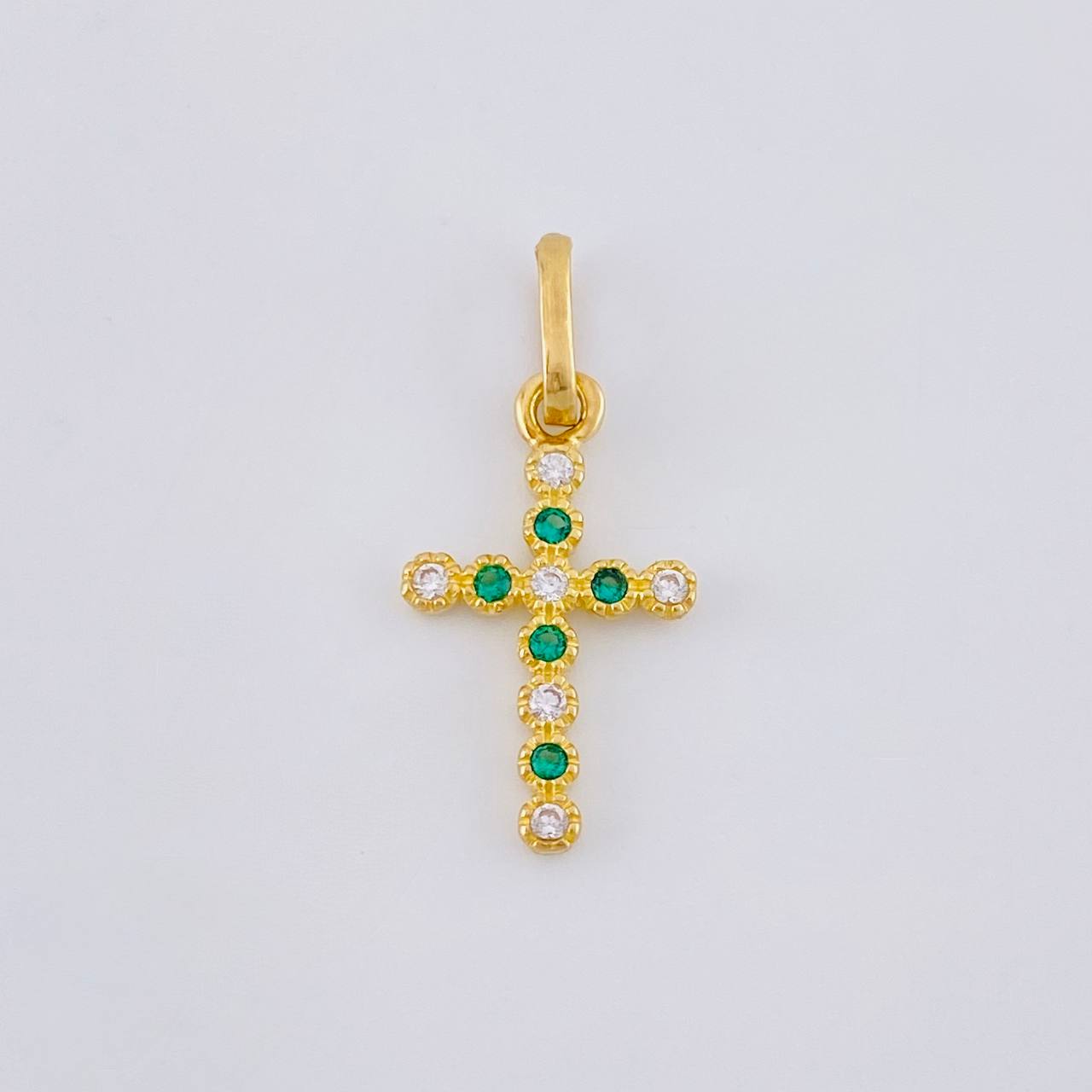 Pendant Dense Cross 0.7 g / 3/4 in Yellow Gold 18K