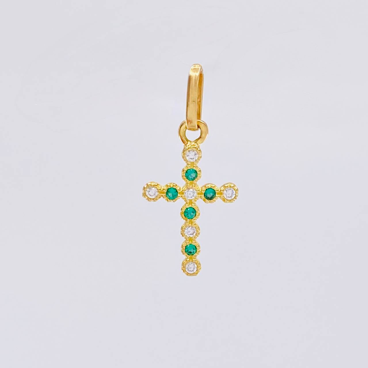 Pendant Dense Cross 0.7 g / 3/4 in Yellow Gold 18K