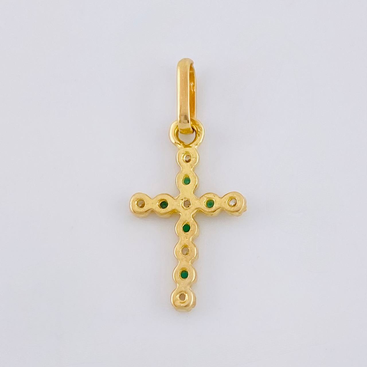 Pendant Dense Cross 0.7 g / 3/4 in Yellow Gold 18K