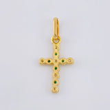 Pendant Dense Cross 0.7 g / 3/4 in Yellow Gold 18K