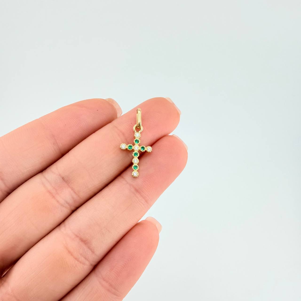 Pendant Dense Cross 0.7 g / 3/4 in Yellow Gold 18K