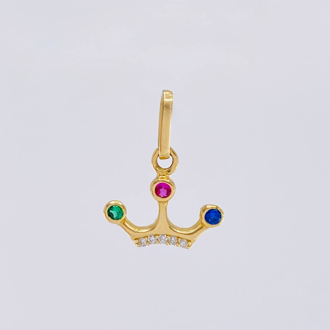 Dije Corona Tres Puntas 0.8 g / 1/2 in Oro Amarillo 18K
