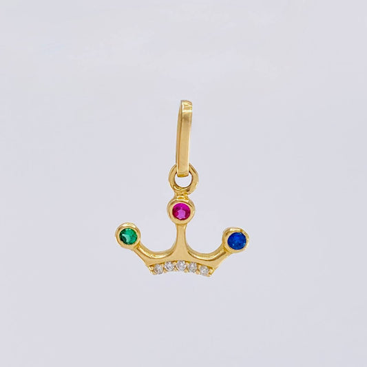 Dije Corona Tres Puntas 0.8 g / 1/2 in Oro Amarillo 18K