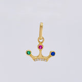 Dije Corona Tres Puntas 0.8 g / 1/2 in Oro Amarillo 18K
